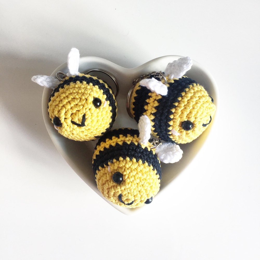 Crochet Bumble Bee Keychain, Cute Bumblebee Crochet Bumble Bee, Gifts, Gifts  - Yahoo Shopping