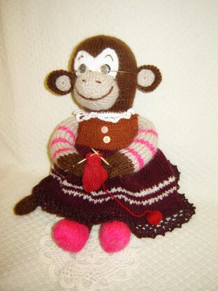 Knitting Monkey Doll Pattern, Cozy Grandma Style