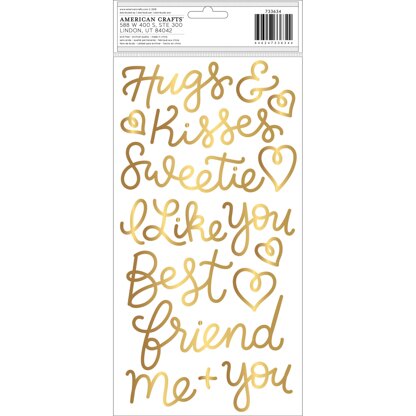 Pebbles Thickers Forever My Always Phrase Gold Foil (41 Piece)