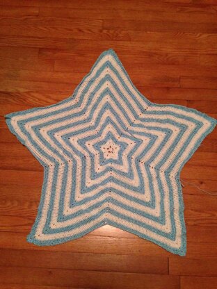 Blue & White Star Baby Blanket