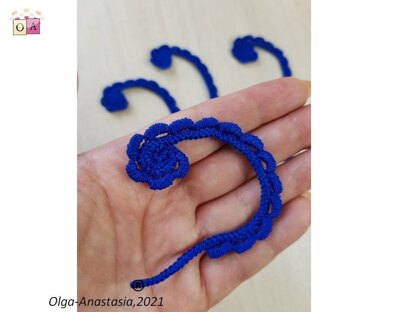 Curl crochet vintage blue