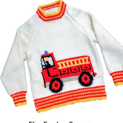 Fire-engine truck sweater