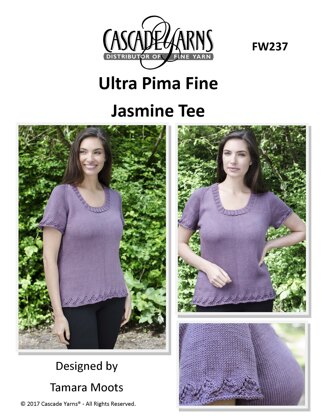 Jasmine Tee in Cascade Yarns Ultra Pima Fine - FW237 - Downloadable PDF