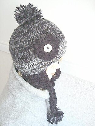 423, KNITTED EARFLAP HAT, age 8 to adult