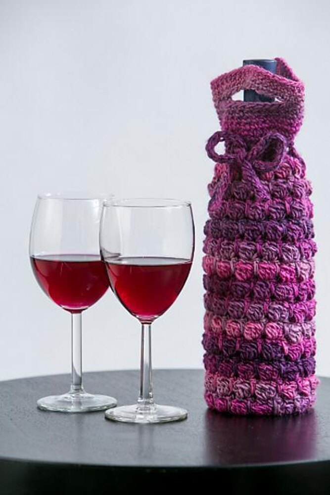 Crochet wine online bag