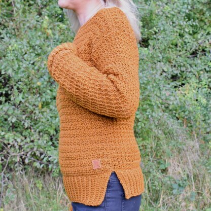 Golden Vines Crochet Sweater