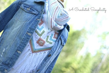 "Boho Chic" Mosaic Triangular Scarf