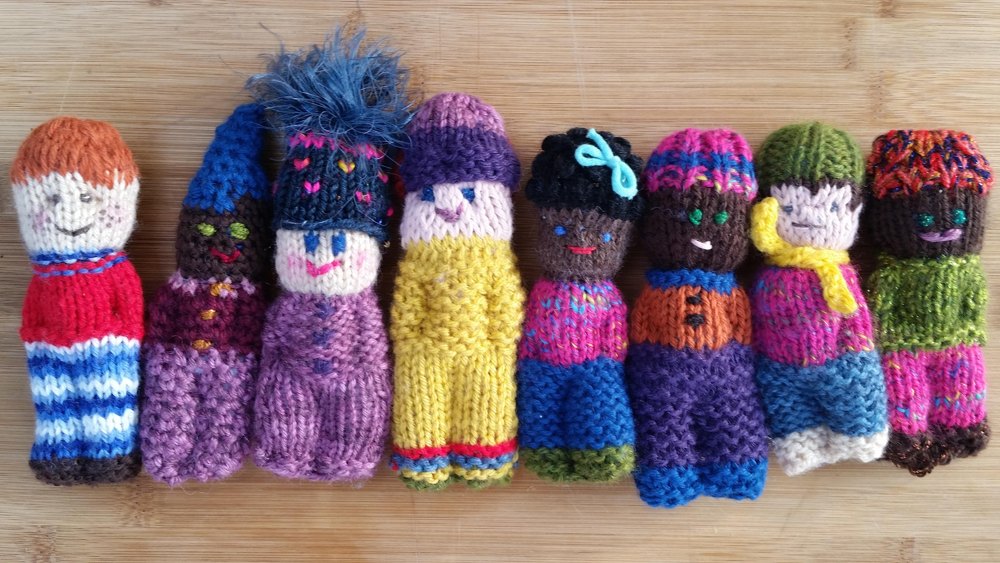 Knitted store comfort dolls