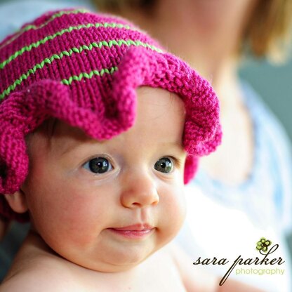 Ruffled Striped Hat