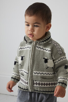 Gabriel Sheep Jacket - Knitting Pattern for Kids in Debbie Bliss Rialto DK by Debbie Bliss