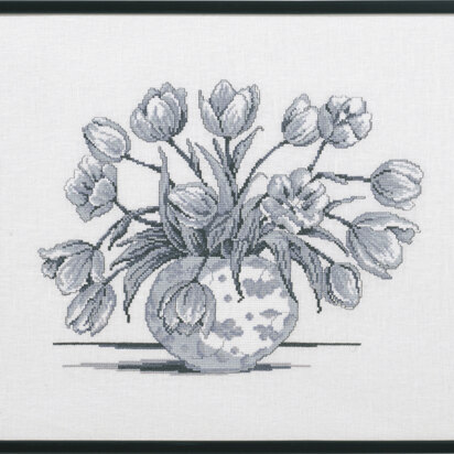 Permin Grey Tulips F5632 Cross Stitch Kit - 58x42cm