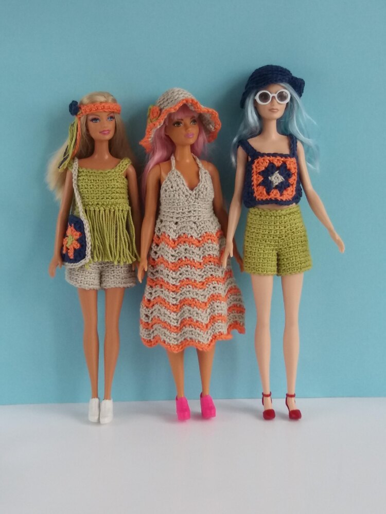 Crochet Dress and Hat for Dolls (Curvy) (portuguese/spanish)