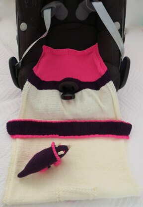 Tri-Cera-Tops - Baby Car Seat Blanket + Hat + Dinosaur Toy