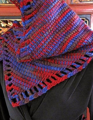 Four Peaks Scarf: Tunisian on the Bias