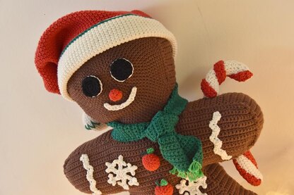 XXL Gingerbread Man with Christmas Hat (60cm/24")