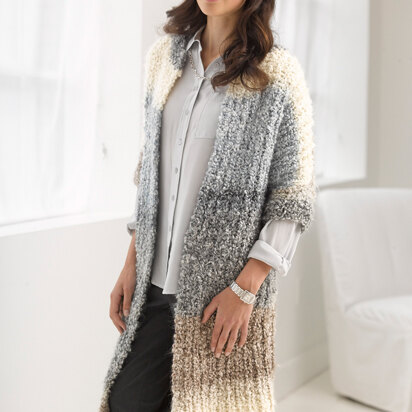 Casual Comfort Jacket in Lion Brand Homespun Thick & Quick - L30130 - knitting pattern