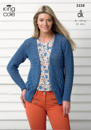 Ladies' Cardigan and Top in King Cole Smooth DK - 3528