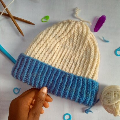 Farangida Knit Twisted Rib Hat Pattern