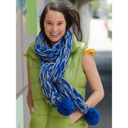 Arm Knit School Spirit Scarf in Bernat Softee Chunky