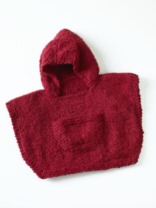 Hooded Baby Poncho in Lion Brand Homespun - 70358AD