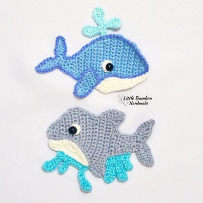 Whale and Dolphin Applique