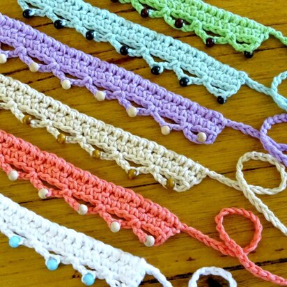 Crochet Beaded Choker Necklace