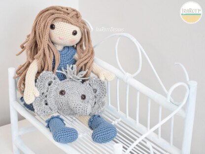 Josefina Doll And Jeffery Elephant Pillow Amigurumi