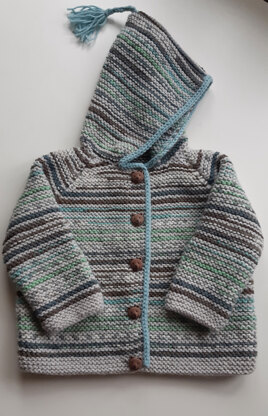 Garter stitch hoodie for Alexander