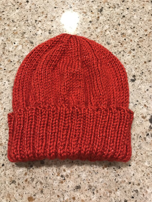 Red Sparkle Hat in Caron Simply Soft Sparkle