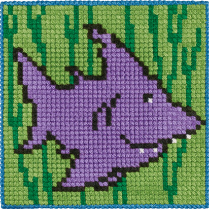 Permin Shark Cross Stitch Kit - 25x25cm