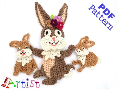 Crochet Pattern Bunny Mom and Baby