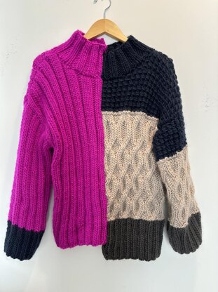 Two- Faced Mock Neck pullover