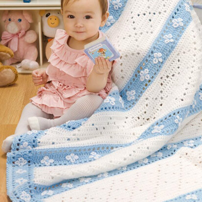 Lazy Daisy Blanket in Red Heart Soft Baby Solids - LW2538 - Downloadable PDF