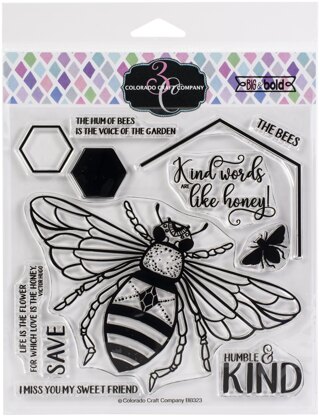 Colorado Craft Company Clear Stamps 6"X6" - Honey Bee-Big & Bold