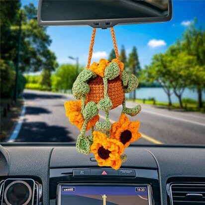 Black-Eyed Susan Basket Car Hanging