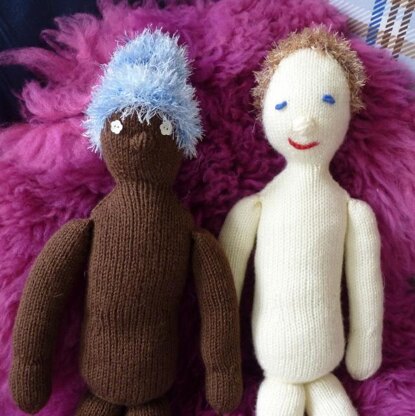 "Ami and Jamie" Knitted Rag Dolls