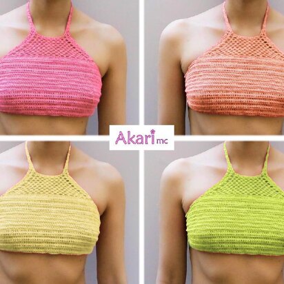 Gridded crochet bikini top by Akari mc_ C05