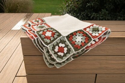 Granny Square Border Blanket