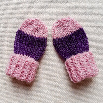 Colour Block Baby Mittens