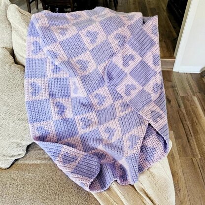 Checkered Hearts Blanket