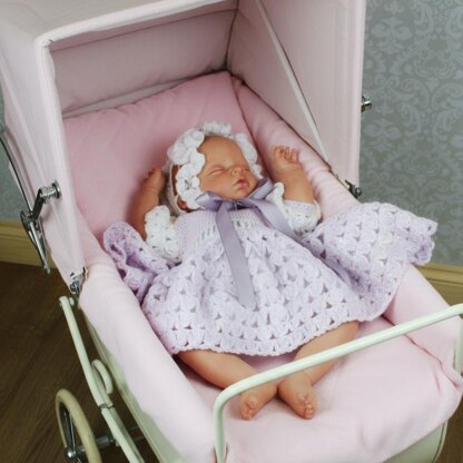 Crochet Pattern baby dress and hat UK & USA Terms #15