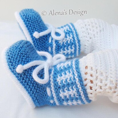 Knit High-Top Baby Booties