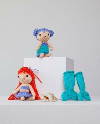 Tina & Nina Mermaid in Red Heart Amigurumi - LM6285 - Downloadable PDF