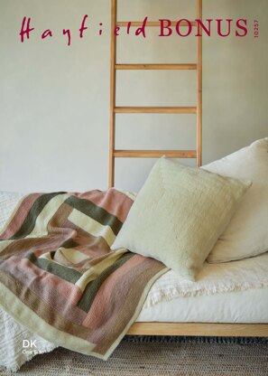 Blanket & Cushion in Hayfield Bonus DK - 10257 - Downloadable PDF