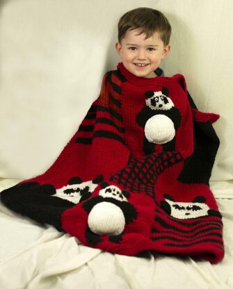 Panda Blanket in Cascade Yarns Anthem Chunky - C340 - Downloadable PDF