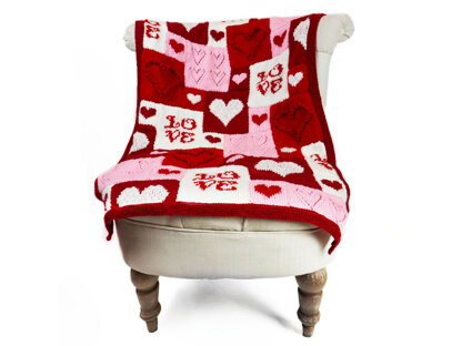 Patchwork Heart Blanket in Deramores Studio DK Acrylic - Downloadable PDF