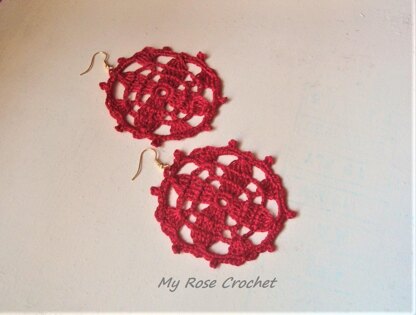 Crochet 4-petals Dangler Earring Pattern