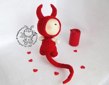 Pebble doll - Halloween Devil Doll