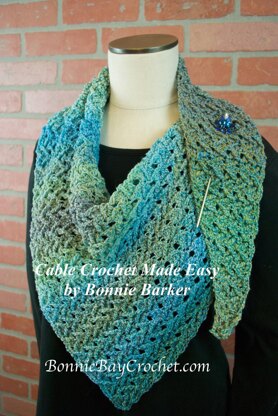 Arrow Asymmetrical Scarf Crochet pattern by Bonnie Barker | LoveCrafts