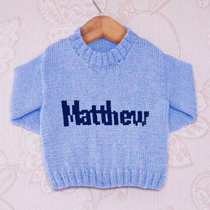 Intarsia - Matthew Moniker Chart - Childrens Sweater